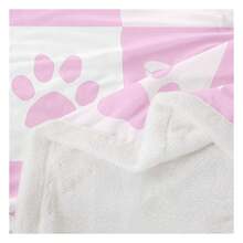 Pink Bowknot Flannel Blanket,Lovely Dog Paw Animals Lover Fleece Throw Blanket,Y Bow Tie Print Fleece Throw Blanket,Fairy Tale  Cartoon Bed Blanket For Bed Sofa Couch,90"X90" Nordic Style Acrylic Rectangular Office Nap Sofa Blanket Air Conditioning Blanket Knitted Small Blanket Shawl Cover Blanket Blanket Bed End Blanket Soft & Skin-Friendly Multi-Size Versatile Blanket Lettering Numbers Doodle - 彩色 - 查看 4