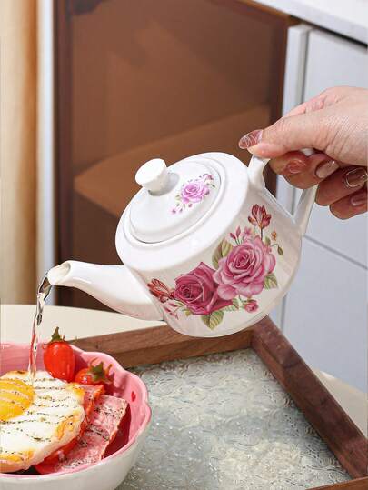 1pc Ceramic Coffee/Tea Pot, Suitable For Tea, Coffee, Milk, Juice, Weddings, Parties, Gifts, Birthdays