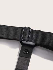 2pcs Women Studded Decor Garter Belt Harness Halloween Valentine's Day Valentines - Black - View 6