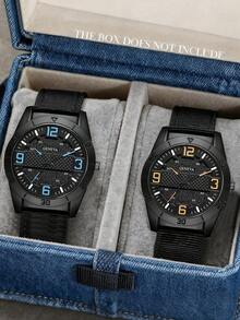2 piezas Nuevo Reloj de cuarzo redondo para hombre, de negocios y ocio, conjunto versátil de relojes de pareja, regalo de San Valentín, Año Nuevo, cumpleaños, Navidad para amigos y familia