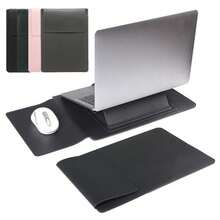 13 15 Inch Laptop Sleeve With Stand PU Leather Tablet Case Shockproof Ultrabook Computer Bag With Mouse Pad For HP//Surface