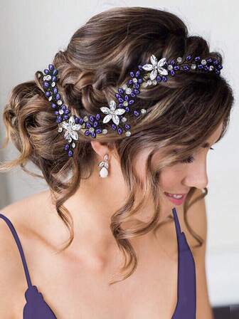 1pc Pearl & Rhinestone Flower Headband, Fashionable Bridal Hair Accessory Suitable For Wedding, Holiday, Christmas Party, Date, Birthday Gift