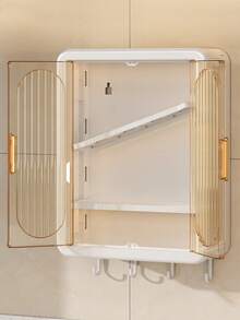 1pc Multi-Function Wall Mounted Storage Rack With Hooks - Large Capacity, Suitable For Storing Kitchen Seasonings, Bathroom Cosmetics And Skincare Products - Multicolor - View 5