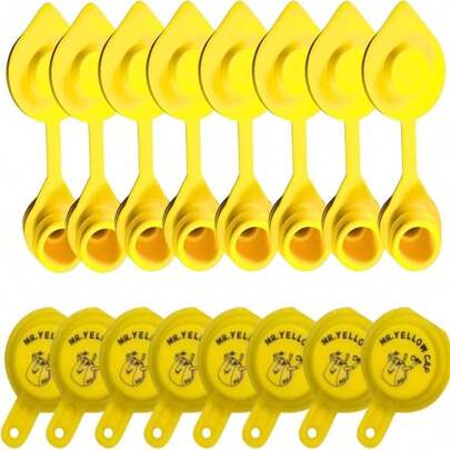 Mr Yellow Cap Gas Can Spout Replacement Old Style For      - 2 Gas Can Nozzle Replacement, 2 Gas Caps &Amp; 2 Thread Rings, Fuel Can Spout Replacement, Gas Tank Nozzle