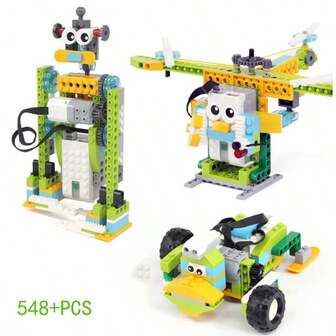 548+块积木套装，WEDO建筑玩具，多色ABS材质，可拼装动物、汽车、飞机模型，男孩女孩皆宜的礼物，280块组合积木