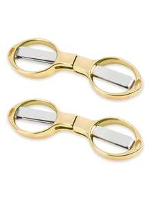 1把可折叠不锈钢便携迷你剪刀，折叠口袋徽章剪，多用途，适用于家庭、办公室、工艺、缝纫、个人护理等。