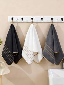 12 قطعة مجموعة مناشف مربعة مخططة باللون الذهبي 35سم*35سم، مجموعة مناشف مربعة كبيرة ذات خطوط عريضة بأداء تكلفة عالي جدًا، فائقة الامتصاص، وظيفة إزالة البقع والتجفيف - متعدد الألوان - مشاهدة 4