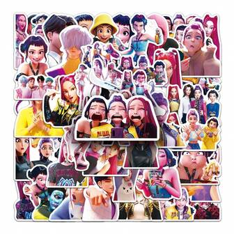 Minions 50pcs KPOP Witch Girl Group Stickers, Waterproof Decorative Stickers For Cups, Movie & Animation