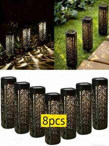 Solar Garden Floor Lamp, Outdoor Pathway Lights, Automatic LED Halloween Christmas Decoration Landscape Lighting, 300mah,Suitable For Courtyard, Courtyard, Garden, Path, Lawn, Street, Party And Festival Decorations - 8pcs - 查看 12