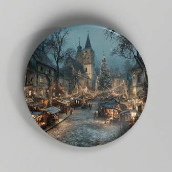 1/4 Pieces 5.8 Cm (2.28 Inches) Christmas Street Scene Theme Badges, Cute Cartoon Christmas Brooches, Suitable For Jackets, Hats, Bags, Backpacks, Christmas Tree Christmas Series