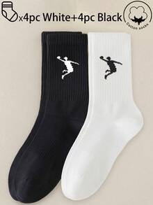 40 piezas/30 piezas/24 piezas Calcetines deportivos cómodos unisex, calcetines largos para hombres, adecuados para deportes y entrenamiento, calcetines largos para mujeres, uso casual y de negocios, antibacterianos, suaves, negros y blancos, resistentes al olor, transpirables, suaves y ligeros, adecuados para otoño/invierno, 20 piezas/10 piezas/8 piezas/6 piezas/4 piezas/2 piezas