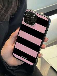 Apple Pink Striped Phone Case Compatible With IPhone 15/15Pro/15Plus/15Promax Waterproof Shockproof Anti-Fall Scratch ResistantFOR-YOUR-BELOVED-PHONE Christmas Gifts Christmas Gifts - 1pc - 查看 7