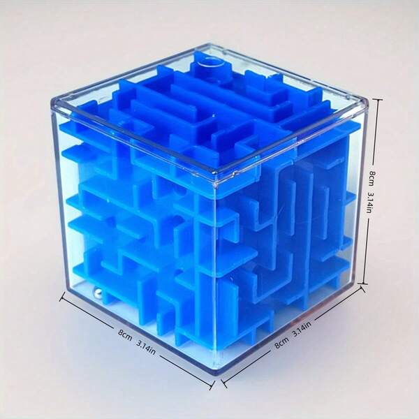 Cubo de rompecabezas 3D azul de 8 cm - Entrenamiento de concentración y coordinación, regalo educativo y divertido para niños, adecuado para cumpleaños, Navidad, Pascua, Halloween, rompecabezas