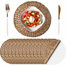 100 Pack Disposable Paper Placemats Bulk 13 Inch Paper Placemats Disposable Charger Plates Table Place Mats For Dinner Wedding Birthday Summer Spring Party Dinner Tableware(Rose Flower)-END - 編織 - 查看 1