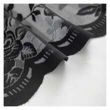 Black Lace Curtains Gothic -84 Inches Long - Dark Academia Curtains For Living Room Bedroom , Victorian Floral, Sheer Light Filtering, 2 Panels, Rod Pocket, Goth Halloween Decor 52W X 84L Inch - 多色623 - 查看 5