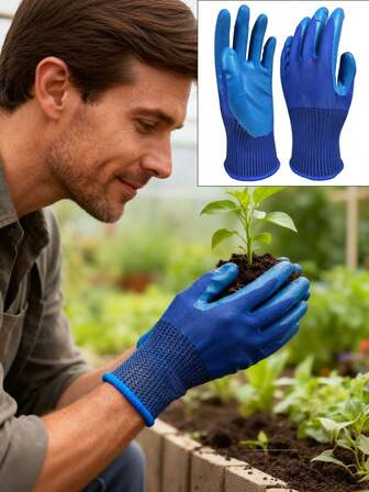 1 Pair Nylon Gloves- Durable PU Palm Coating, Breathable, Ambidextrous - Ideal For Lawn Care And Outdoor Activities, Outdoor Gloves|Breathable Gloves|Durable Gloves