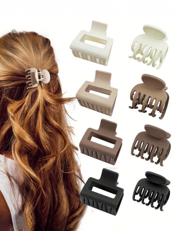 8pcs Matte Hair Clips For Women And Girls - Rectangular And Double Row Small Claw Clips For Thin/Medium Fine Hair - Non-Slip Jaw Clips, Hair Accessories, Hair Accessories Women, Hair Accessory, Hair Accessories Women, Hair Accessories, Hair Tools, Curly Hair Accessories Hair, Hair Accessory, Hair Accessories, Hair Accessories Fall,Travel, Hair Tools,Accessories Women, Hair Stuff,Fall,Hair Accessories Women,Hair Accessory Women,Hair Tools,Hair Stuff,Stuff,Beauty Accessories,Gifts,Travel,Gifts For Women,Hair Stuff,Stocking Stuffers