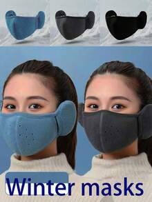 1 件装，冬季保暖透气二合一儿童耳罩，男女通用，圣诞装饰，户外骑行防寒防风防冻加厚面罩，冬季滑雪保暖一体式耳罩，时尚防风耳罩，可调节保暖面罩 - 彩色 - 查看 11