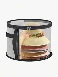 1pc Foldable Round Brim Hat Storage Box, Travel Hat Organizer, School Supplies, Study Accessories - Multicolor - View 7