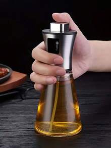 1 pezzo Spruzzatore per olio d'oliva in vetro, dispenser di olio da cucina in acciaio inossidabile 304 pressurizzato da 100/200ml, senza perdite, senza PVC, nebulizzatore per cottura, barbecue, insalata, uso in cucina