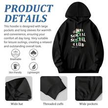 One Black Hoodie Camiseta De Algodón 100% Para Hombre Con Gráfico De Rosa Y Tema Estético Anti Social Club Streetwear - Style 23 - View 6