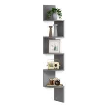 VASAGLE Estantería de Pared, Estantería Esquinera de 5 Niveles, Librería de Esquina, Estantería para Plantas, Gris Paloma - Gris - Ver 1
