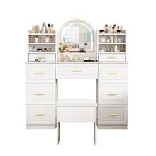 Vanities & Vanity Benches - White + Particle Board-1 - View 3