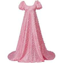 Daphne Cosplay Costume Women's Deluxe Lace Regency Dress - 粉色 - 查看 13