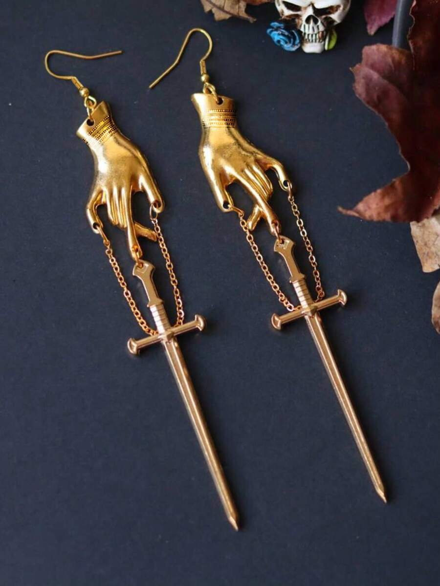 2 piezas Pendientes de clutch con estrella y borla de aleación vintage de moda para mujeres, adecuados para uso diario, fiesta, Halloween