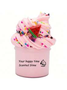 1 pièce Slime au beurre de cookie blanc 100 ml - Parfumé à la pastèque, non collant, élastique. Convient pour les cadeaux de fête pour enfants, les filles, les garçons, les jouets anti-stress. Slime moelleux, kit de slime multicolore, activateur de slime - Multicolore - Voir 9