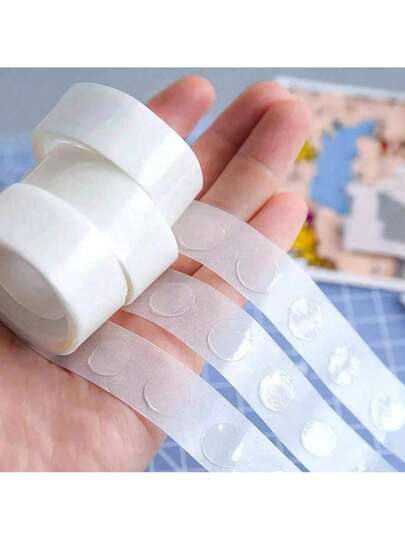 100pcs/Roll Polka Dot Double-Sided Transparent Balloon Glue Dots, Adhesive Dots For Wedding, Birthday, Christmas Balloon Decoration
