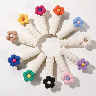 1个柔软保暖的花卉图案门把手套，布艺门把手保护套，饰有精美花卉图案，适用于家用门把手，防静电防撞，米色花卉图案门把手套，静音防撞门把手保护套，有效防止墙壁和门锁损坏，防静电门把手套，门把手套