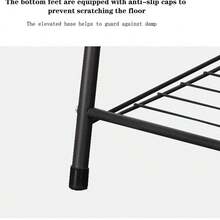 3-Tier Flower Stand, Multi-Tier Plant Stand Indoor Outdoor With Iron Material, Balcony Furniture For Living Room/Balcony, Dark Gray, Silver - 黑色 - 查看 7