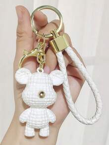 1 件/2 件/3 件/4 件卡通树脂泰迪熊钥匙扣带铃铛 3D 小雕像背包挂件卡通泰迪熊汽车钥匙扣吊坠礼物,创意可爱钥匙扣万圣节配饰教师节包挂绳带身份证夹汽车配饰包饰 - 毛線熊 - 查看 20