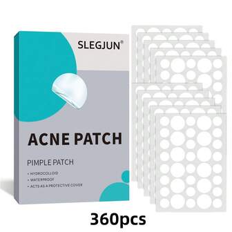 水胶体祛痘贴，水胶体祛痘贴纸，遮盖痘痘和瑕疵，夜间面部及肌肤祛痘贴纸（360片装）