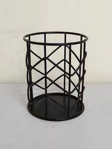 1pc Diamond Shape Makeup Brush Holder, Iron Arts Desktop Organizer For Home, Drawer Divider, Organization, Perfume, Perfume Organizer, Bedroom, Organizer, Storage, Bathroom, Storage Rack, Organization, Skin Products, Makeup Organizer>Rotating, Cosmetics Storage, Room, Jewelry Box, Jewelry Organizer, Jewelry Organizer, Makeup Organizer, Makeup Organizer, Storage, Makeup Stand, Makeup Brushes Holder, Vanity Stuff,For Holiday Beach, Bathroom Collection, Bedroom Collection, Large Capacity - Black - View 3