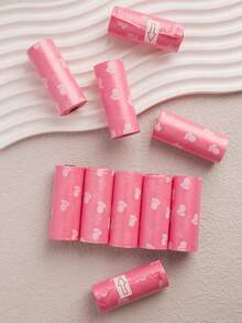 10pcs/12pcs Pink Series Pet Waste Bags, Printed Dog Poop Bag, Pooper Scooper Bag, Outdoor Walking Cleanup Bags - Multicolor - View 13