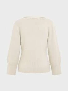 Elegant Casual Daily Cardigan Long Sleeve Knitted Sweater Coat, Suitable For Dates And Commuting