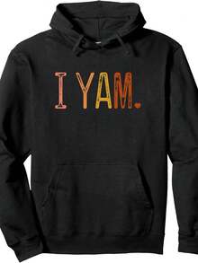 Sudadera con capucha divertida para parejas Yam, perfecta para Acción de Gracias, Navidad, Halloween, cumpleaños y uso casual diario en 2023 un excelente regalo para entusiastas de urbana, lavable aáquina, con un corte holgado para hombres. - Negro - Ver 6
