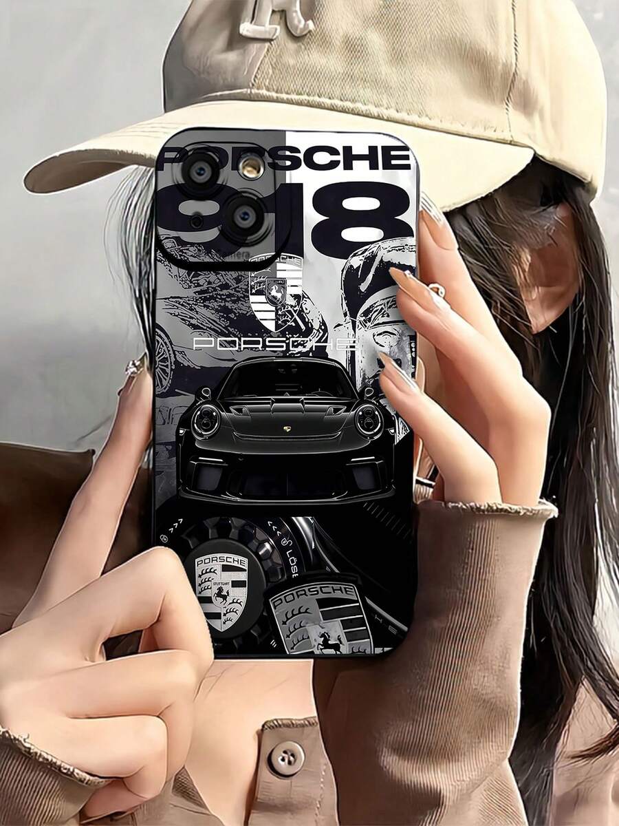 Funda para teléfono 918 con un elegante diseño negro y el icónico logotipo. Compatible con , , OPPO, 17, 16, 16 ProMax, 15, 15 ProMax, 14, 13, 12 y 11 Pro. Fabricada en TPU resistente para una protección a prueba de golpes. Regalo ideal para amantes de los coches, amigos, familiares, cumpleaños, festividades y ocasiones especiales. - Negro - Ver 1