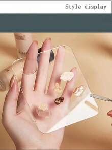 1pc Acrylic Cosmetic Palette With Hole, Transparent Makeup Mixing Palette,Makeup,Cheap,Room Decor,Vanity,Travel,Bedroom,Makeup Accessories - 無色 - 查看 1