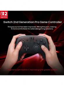 NS2 Pro Controller 遊戲手把 高效能操作 輕巧設計 握持優化 穩定連線 僅支援Nintendo Switch 2 黑色 - 黑色 - 查看 3