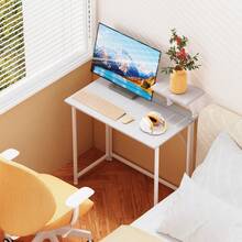 GipGiper Foldable Computer Desk With Monitor Stand 80x45 Cm, Small Home Office Desk With Wood Surface, Compact PC Table For Bedroom & Study, Folding Desk For Work & Study - 白色 - 查看 2