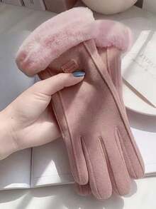 1pair Women's Autumn & Winter Thermal Gloves - Touchscreen-Enabled, Padded Thickened Windproof, Cute Charm For Students, Perfect For Commuting & Daily Wear - 彩色 - 查看 8