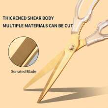 ELephas PLus Professional BBQ Shears Electroplated Rust Resistant Kitchen Scissors For Outdoor Grilling Butcher Poultry Cutting Home Cooking - Light Grey - View 4