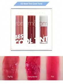 Rom&nd 最佳唇釉系列 02 冷色调色号，光泽唇釉质地，轻盈水润，持久显色，防晕染，保湿哑光唇釉，柔滑丝绒妆效，高显色度，韩妆，韩国彩妆，6克/0.21盎司 - 02 COOLTONE PICK - 查看 10