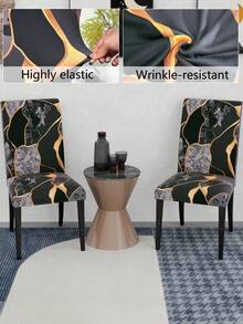 1/4/6pcs Bohemian Style Milk Silk High Back Chair Covers, Colorful, Stretch Dustproof Slipcovers For Living Room, Dining Room, Bedroom, Study - Multicolor - View 5