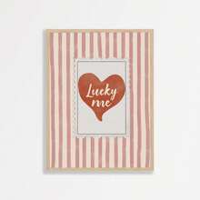 1 tấm tranh canvas treo tường hình trái tim sọc cổ điển Lucky Me không khung, trích dẫn tình yêu cổ điển, nghệ thuật treo tường cho phòng ngủ, phòng khách, phòng ký túc xá, áp phích, áp phích vui nhộn, trang trí phòng ngủ, tranh treo tường thiết kế sọc cổ điển, trích dẫn Lucky Me, nghệ thuật treo tường hình trái tim cổ điển - Nhiều màu - Xem 5