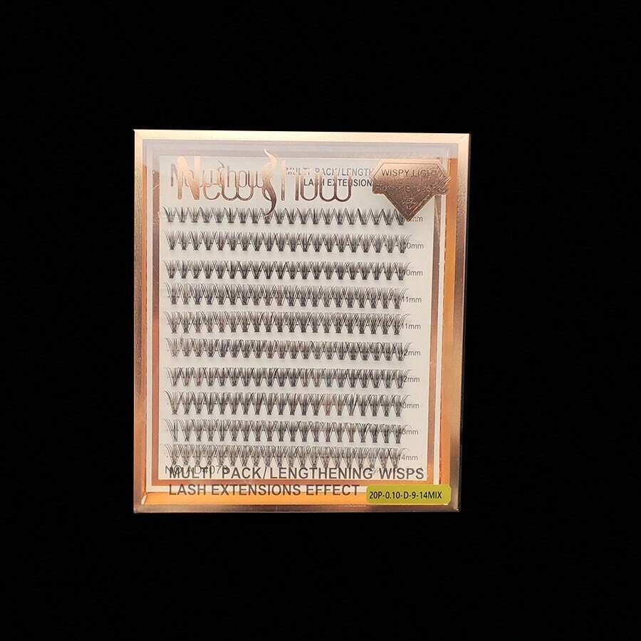 False Eyelashes, Individual Strands, New Show, 12 P-0.10-D-9-14 Mix - 黑色 - 查看 1