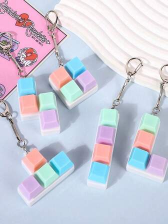 Stress Relief Keychain Mini Toy Keyboard Key Design Finger-Press Stress Relief Button Squeeze-To-Relieve Finger Toy Novel Stress-Relieving Venting Gadget Boredom-Busting Breather Gift Button-Squeeze Design Stress Relief Keychain Accessory Macaron-Style Stress Toy Keychain Focus-Boosting Relaxation Tool Soothing Little Gift Perfect Present For Her Women's Gift (Random Color)